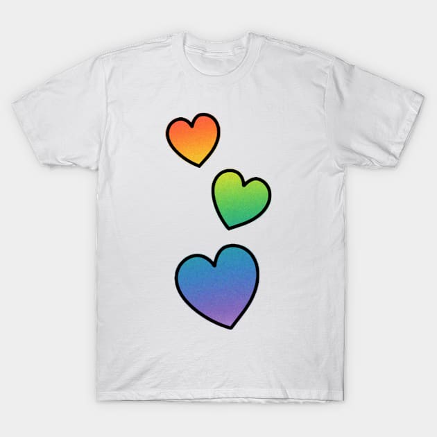 Rainbow Hearts T-Shirt by ThePureAudacity